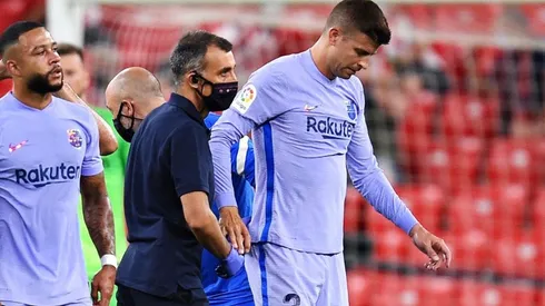 Gerard Piqué lesionado en partido ante Athletic.