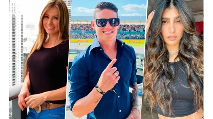 Esperanza Gómez, James y Mía Khalifa.