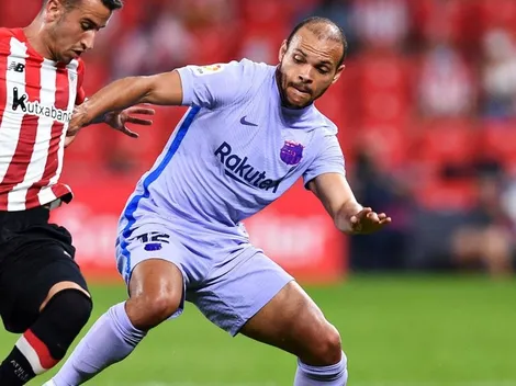 Martin Braithwaite tuvo el primero de Barcelona casi debajo del arco y la mandó a las nubes