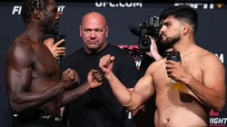 Jared Cannonier y Kelvin Gastelum en el pesaje previo a su gran lucha (Foto: Getty Images).