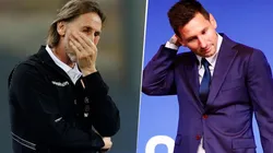 Ricardo Gareca, seleccionador de Perú y Lionel Messi.