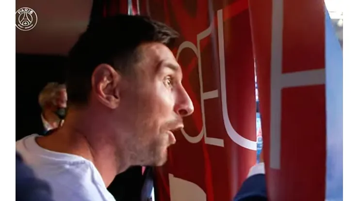 Messi en presentación en PSG.