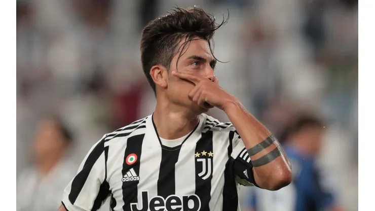 Paulo Dybala festeja uno de sus goles en Juventus.