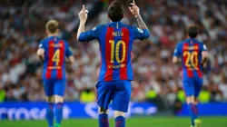 Lionel Messi celebra uno de sus goles en Barcelona.