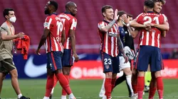 Festejo de gol del Atlético de Madrid.