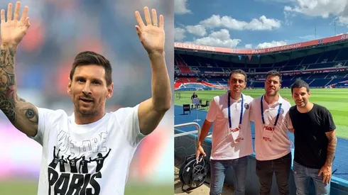 Lionel Messi en su presentación en PSG, relatada por Tomás Marcó del Pont, Pedro Caffa y Tomás De Micheli.