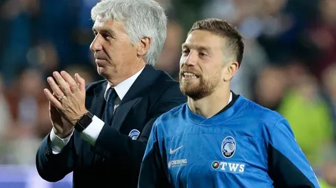 Gian Piero Gasperini y Alejandro Gómez en Atalanta.