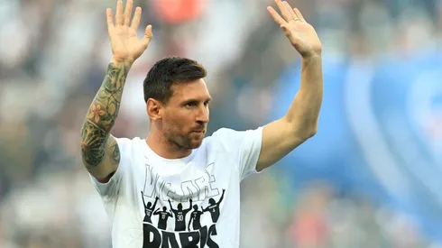 Lionel Messi durante su presentación en PSG.