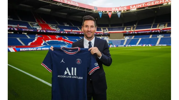 Lionel Messi durante su presentación en PSG.