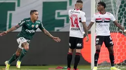 Festejo de gol de Palmeiras sobre Sao Paulo.