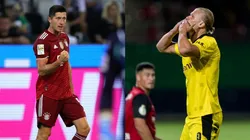 Robert Lewandowski y Erling Haaland, delanteros de Bayern Munich y Borussia Dortmund.