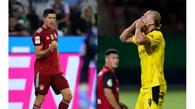 Robert Lewandowski y Erling Haaland, delanteros de Bayern Munich y Borussia Dortmund.