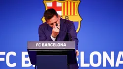 Lionel Messi en su despedida de Barcelona.