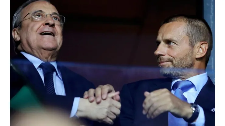 Florentino Pérez y Aleksander Ceferin, presidentes de Real Madrid y UEFA.