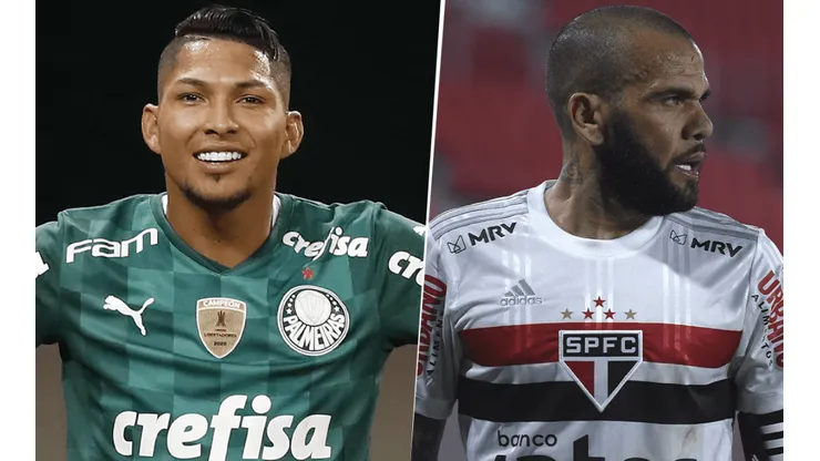 Palmeiras, con Rony, y San Pablo, con Dani Alves, se enfrentan por la Copa Libertadores. (Fotos: Getty Images).