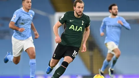 Harry Kane en un encuentro contra Manchester City.
