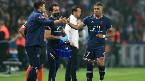 Kylian Mbappé, en el partido entre PSG y Estrasburgo.