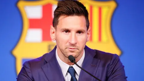 Lionel Messi, en su conferencia de prensa de despedida de Barcelona.