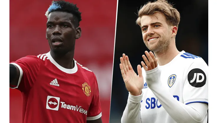 Manchester United, con Paul Pogba, y Leeds United, con Patrick Bamford, se enfrentarán por la Premier League. (Fotos: Getty).