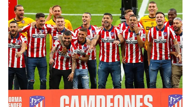 Festejo de título liguero de Atlético de Madrid.