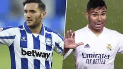 Alavés, con Lucas Pérez, y Real Madrid, con Casemiro, se enfrentarán por LaLiga. (Fotos: Getty).