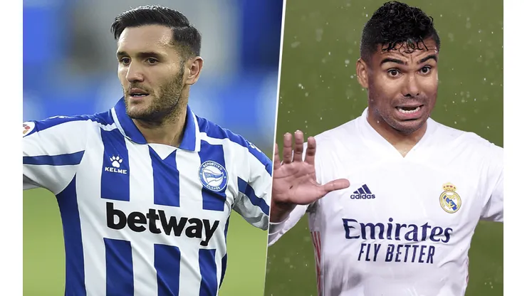 Alavés, con Lucas Pérez, y Real Madrid, con Casemiro, se enfrentarán por LaLiga. (Fotos: Getty).
