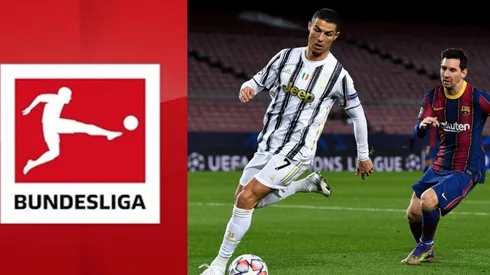 Cristiano Ronaldo y Lionel Messi disputando un balón.