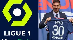 Logo Ligue 1 y Lionel Messi.