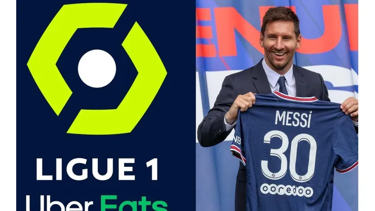 Logo Ligue 1 y Lionel Messi.