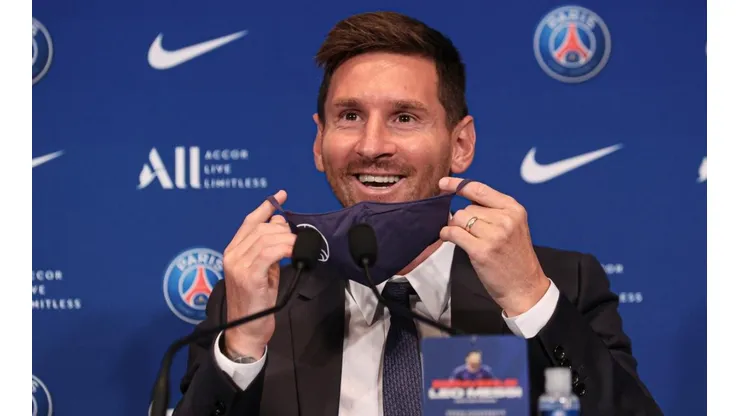 Lionel Messi durante su presentación en PSG.