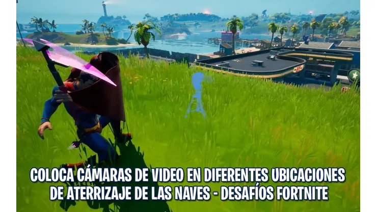 Dónde colocar cámaras de video en ubicaciones de aterrizaje de naves en Fortnite