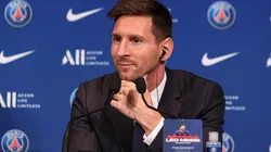 Lionel Messi, durante la conferencia de prensa de su presentación en PSG.