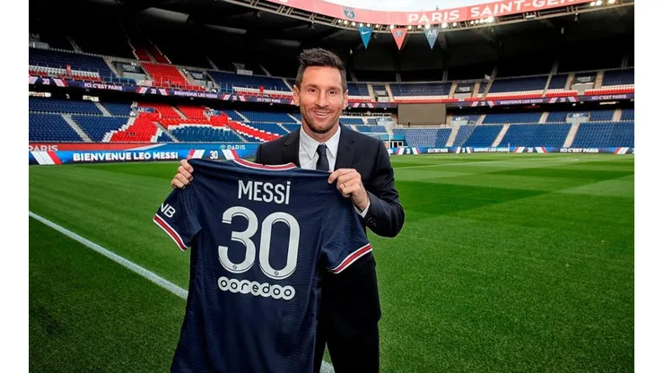 Lionel Messi en su presentación en PSG.