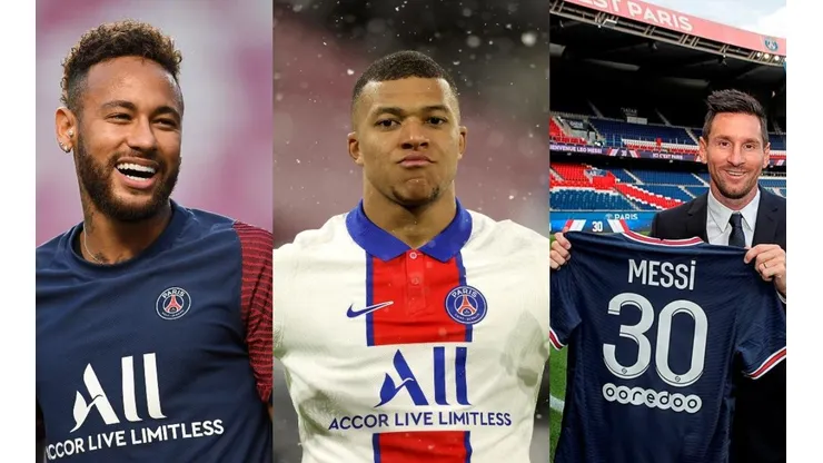 Neymar, Kylian Mbappé y Lionel Messi, el nuevo tridente del PSG.