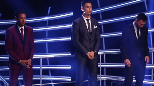 Neymar, Cristiano Ronaldo y Lionel Messi e la entrega de los premios The Best.