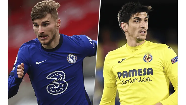 Chelsea, con Timo Werner, y Villarreal, con Gerard Moreno, se enfrentarán por la Supercopa de Europa. (Fotos: Getty Images).