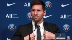 Lionel Messi en su presentación en PSG.