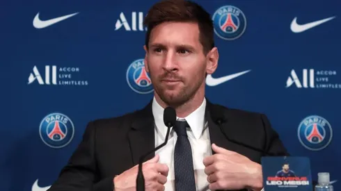 Lionel Messi en su presentación en PSG.