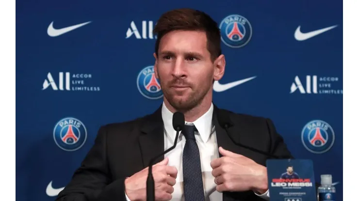 Lionel Messi en su presentación en PSG.