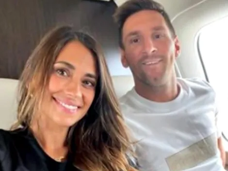 Rumbo a París: el mensaje de Messi y Anto Roccuzzo desde el avión