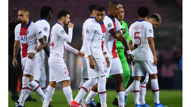 Jugadores del PSG en un encuentro de la Champions League.