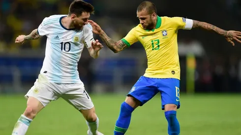 Lionel Messi y Dani Alves en la Copa América 2019.