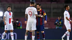 Lionel Messi junto a algunos jugadores del PSG.