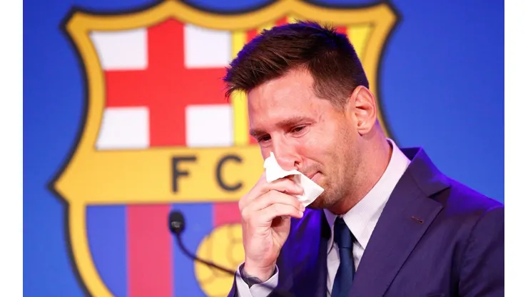 Lionel Messi se quebró al empezar la conferencia de prensa.