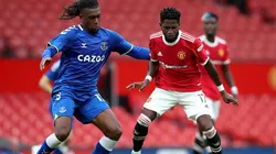 Acción de juego entre Everton vs. Manchester United.