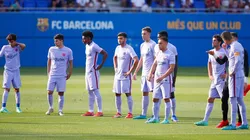 Equipo del Barcelona en partido de pretemporada.