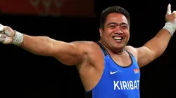 David Katoatau en pleno festejo.