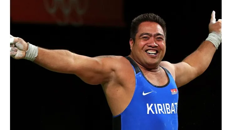 David Katoatau en pleno festejo.