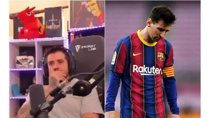 AuronPlay, devastado por la salida de Lionel Messi de Barcelona.