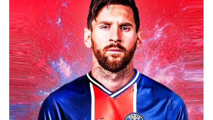Montaje de Lionel Messi con la camiseta del PSG.